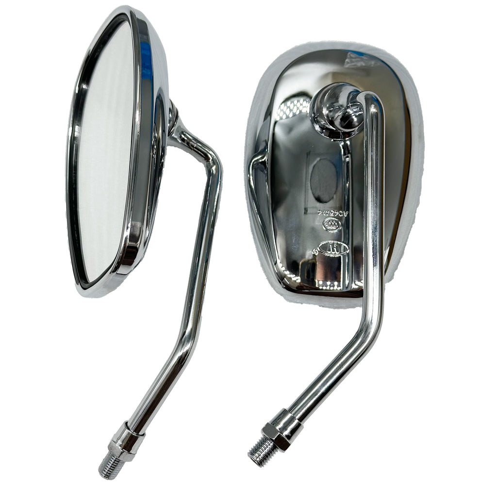 Motorcycle Rearview Mirror Side Mirror Chrome 10mm Fit For Suzuki GN125 GN125H GN125F