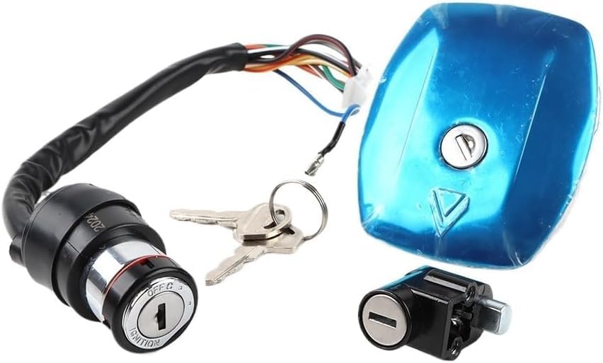Motorcycle AX100 Lock Set Gas Cap Motorcycle lgntion lock set Ignition Switch Fuel Tank Cap Lock Fit For Haojue Suzuki AX100