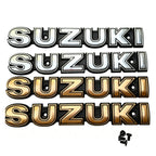 Aluminum fuel tank emblem with logo compatible with Suzuki AX100 motorcycle