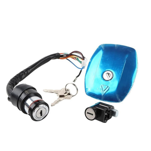 Motorcycle AX100 Lock Set Gas Cap Motorcycle lgntion lock set Ignition Switch Fuel Tank Cap Lock Fit For Haojue Suzuki AX100