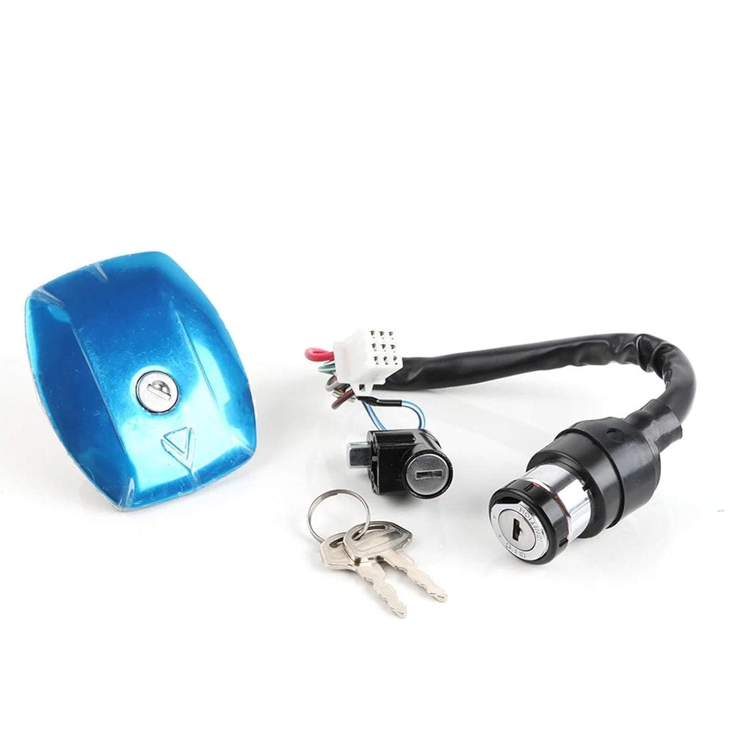 Motorcycle AX100 Lock Set Gas Cap Motorcycle lgntion lock set Ignition Switch Fuel Tank Cap Lock Fit For Haojue Suzuki AX100