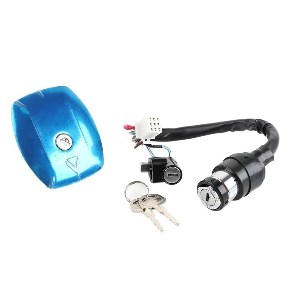 Motorcycle AX100 Lock Set Gas Cap Motorcycle lgntion lock set Ignition Switch Fuel Tank Cap Lock Fit For Haojue Suzuki AX100